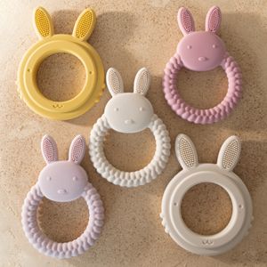 Toys de dents 1pcs bébé teether silicone jouet bpa caricaturé gratuit lapin infirmière cadeaux