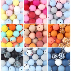 Bijtringen Speelgoed 20 stuks 12 mm siliconen ronde kralen Food Grade DIY Fopspeenketting Armband BPA-vrij Baby Tandjes Bijtring Ketting Accessoire Kraal 230914