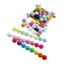 Jouets de dentition 20 pièces, perles en Silicone 101215mm, perles en vrac, jouet de dentition pour bébé, sans BPA, qualité alimentaire, bricolage, breloques à mâcher, collier, fabrication de bijoux 231207