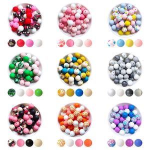 Jouets de dentition 20 pièces ensemble bébé Silicone perle en vrac 15mm bricolage sucette chaîne accessoires Bracelet pour bijoux perles de dentition sans BPA rond 231031