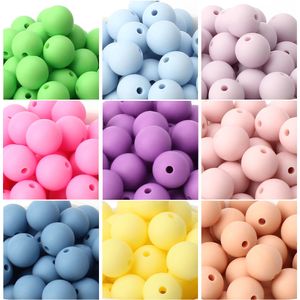 Jouets de dentition 50 pièces 12mm bébé perles de Silicone sans BPA rond dentition dentition perle boule de qualité alimentaire pour collier sucette chaîne 230901