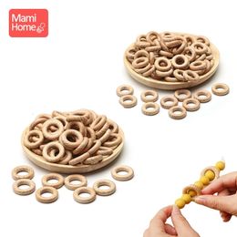 Beißringe Spielzeug 50PCS Anpassen Holzring Holzring Baby Beißring Kreis Buche Ring Naturholz Nagetier Beißringe Baby Stillen 231127