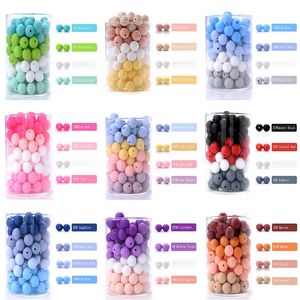 Bijtringen Speelgoed 50 Stuks Veel 12 Mm Baby Bijtring Siliconen Kralen Ronde Kraal Accessoires Voor Diy Geboren Fopspeen Ketting Armband kauwtabletten Speelgoed 231031