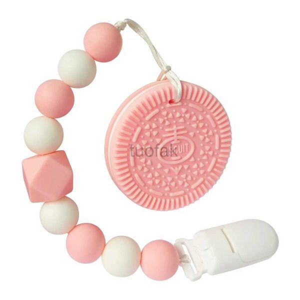 Les joueurs de dents Toys Bobo.Boîte de dents de bébé DIY Pacificateur Clip Chaîne bébé pendentif mamelon de mamelon de table de bébé jouet sans bisphénol un biscuit mâcher des perles d240509