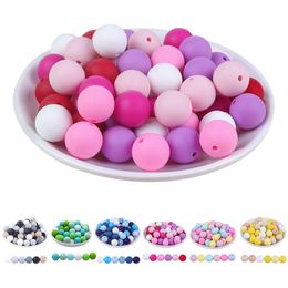 Jouets de dentition BOBOBOX 12mm 20 pièces perles de Silicone boule ronde perle de qualité alimentaire bricolage attache-sucette chaîne bijoux bébé dentition rongeur produit perle 230822