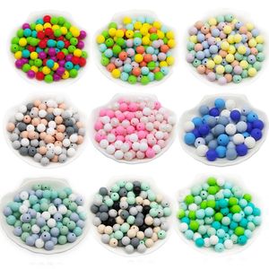 Jouets de dentition CuteIdea 20 pièces perles de Silicone 9mm perle ronde de qualité alimentaire sans BPA bricolage attache-sucette chaîne bijoux bébé dentition rongeur 230825