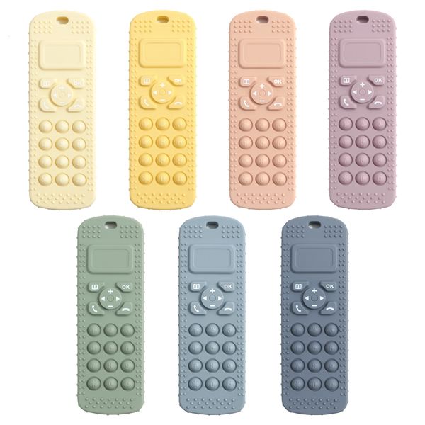 Jouets de dentition en silicone de qualité alimentaire TV Forme de télécommande Bebe Jouet de dentition enfants Articles éducatifs sensoriels pour bébé avec 230914