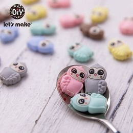 Les jouets de dents Toys Faisons 50pcs Owl Food Grade Silicone Beads bébé Silicone Teether Silicone DIY Collier Collier Accessoire Toy 231016