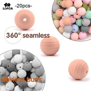 Detors Toys Lofca 20pcs Beehive Silicone Beads Spiral Baby Disting Food Round Grade 15 mm DIY FILED BPA FREE 231031