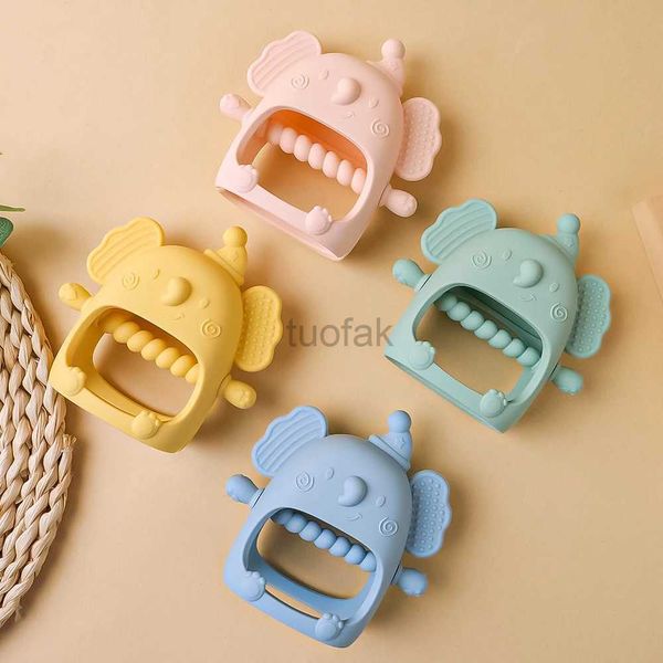 Les joueurs de dents jouent Terry.Hu bébé baby silicone dents jouet mignon elephant dents dent