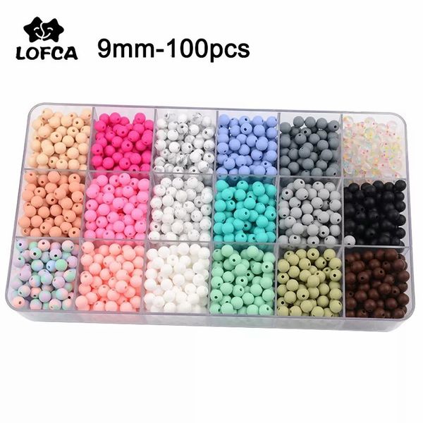 Jouets de dentition en gros 100 pièces perles de Silicone pour bébé 9mm tout-petits dentition sans BPA pour colliers porte-sucette 230914