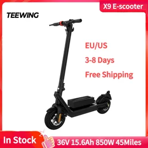 Teewing X9 slimme elektrische scooter opvouwbare 45 mijl kick scooter 850W batterij 36V 15,6Ah motor scooter met 10 inch anti-lek vacuümband