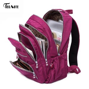 TEGAOTE School Backpack for Teenage Girl Mochila Feminina Women Backpacks Nylon Waterproof Casual Laptop Bagpack Female Sac A Do LJ210203