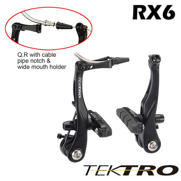 TEKTRO RX6 Freins pour freins de vélo 144 g / roue Cyclocross V Étriers de serrage pour étriers de freins Mécanisme de déblocage rapide Guide-câbles Tuyau pour encoches