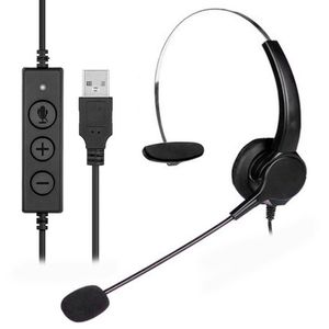 Auricular de teléfono operador de centro de llamadas con cable USB 360 auriculares oficiales giratorios suministro de auriculares de entretenimiento portátil