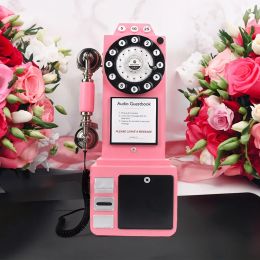 Téléphones UK Style Telephone Booth Retro Vintage Audio Guest Book Old Fashioned Gued Book Decoration Decoration AUDIO Bookbook Recorder