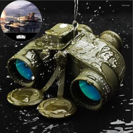 Telescoop 10x50 Militaire binoculaires Kompas variërend Azimuth Waterdichte Outdoor Camping Hunting Low Light Level Night Vision