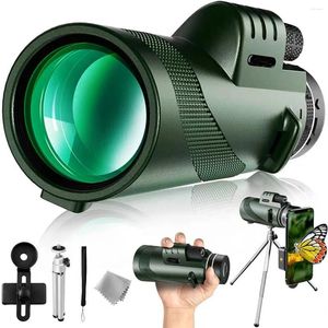 Télescope 80 100 HD avec support pour smartphone et trépied, jumelles puissantes, monoculaire portable longue portée ou camping tourisme en plein air