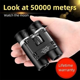 Telescope verrekijker 1222 BINOCULS PROFESSIONELE MINI COMPACT LANG RANK Vouwen BAK4 FMC Optica voor jacht op sport buiten kamperen Reizen 221101