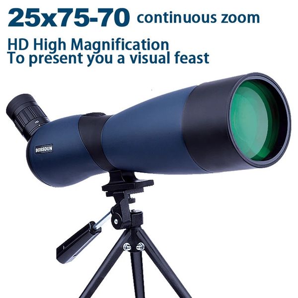 Telescopio Binoculares 2575x70 Zoom Spotting Scope HD Monocular Alta Ampliación Impermeable WTable Trípode para observación de aves Caza Viajar 231113