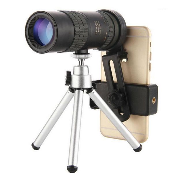 Binoculares telescópicos 300ￗ40 Monocular Zoom retráctil Impermeable Profesional HD con trípode Clip para teléfono