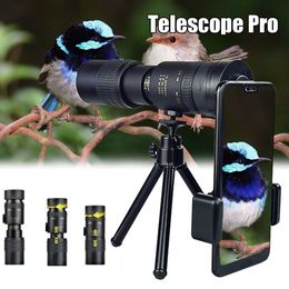 Binoculares telescópicos 4K 10-300X40MM Super Tephoto Monocular Tescope Zoom Monocular Binoculars Pocket Tescope para Smartphone Tomar foto HKD230627