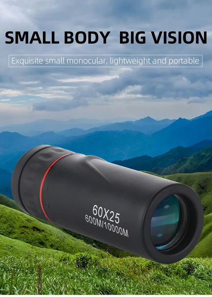 Telescoop Verrekijker 60X25100X25 Optische zoomveldtelescopen Helder zicht Rode film Jacht HD Verstelbare brandpuntsafstand 231206