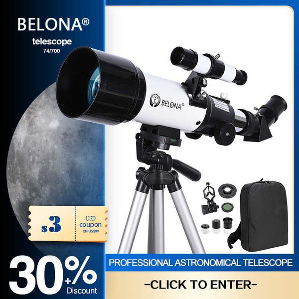 Télescope Jumelles 70400 HD Téscope Astronomique Professionnel avec Trépied Monoculaire Lune Observation des Oiseaux Enfants Cadeau Match Téléphone Adaptateur Finder Scope HKD230627