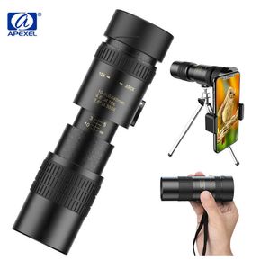 Télescope Jumelles APEXEL 10-30x40 Zoom Monoculaire Haute Puissance Dual Focus Compact Monoculaires pour Randonnée Chasse Camping Prisme Bak4 Avec Adaptateur Téléphone HKD230627