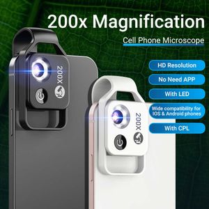 Telescope Binoculars Apexel HD Digital 200x Microscope Zoom NS D Light Micro Macro Pocket NES met CPL voor iPhone Samsung en alle smartphones HKD230627