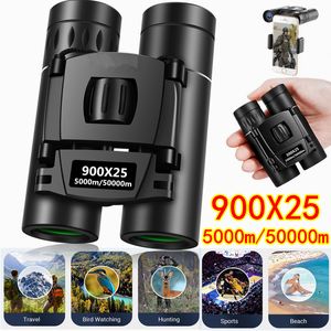 Telescope Binoculars Jumelles 900X25 10X HD puissant mini télescope pliant longue portée BAK4 FMC optique pour les sports de chasse Camping en plein air voyage 230320