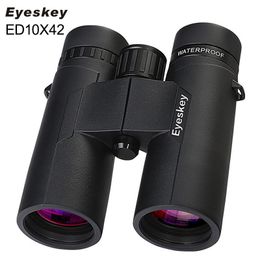 Binoculares telescópicos Eyeskey de alta definición 10x42 ED lente súper multicapa impermeable binocular Camping caza alcances