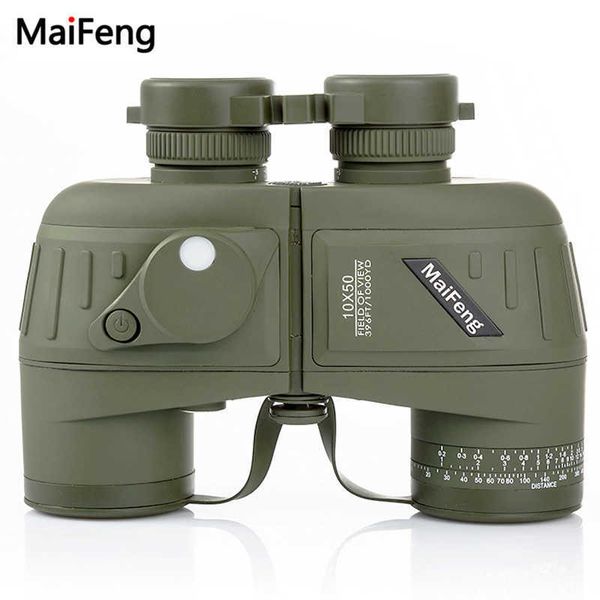 Jumelles de télescope Jumelles militaires haute puissance 10X50 Tescope Jumelles étanches professionnelles Vert armée avec boussole numérique Visions nocturnes HKD230627