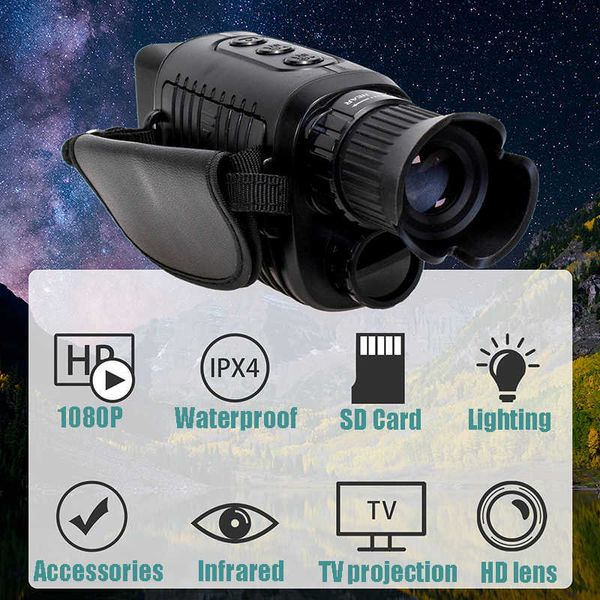 Télescope Jumelles Appareil de Vision Nocturne HD Infrarouge 1080P Caméra Numérique Vision Nocturne Tescope Jour et Nuit Double Usage pour Chasse Voyage HKD230627
