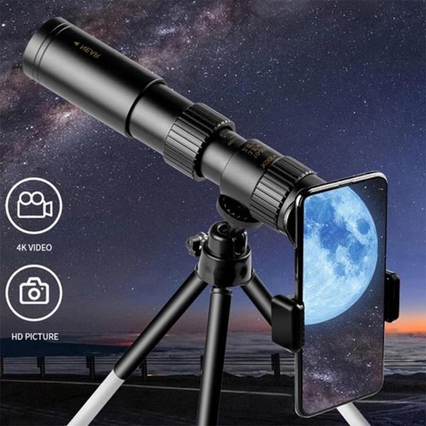 Telescopio Binoculares Telescopio monocular profesional Binoculares potentes con trípode Soporte para teléfono para acampar Viajes Telescopio portátil 4K 10-300X40 230613