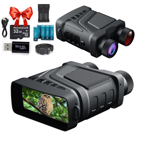 Télescope Jumelles R12 Jumelles Appareil de Vision Nocturne Rechargeable 6W 850nm Infrarouge 1080P HD 5X Zoom Numérique Télescope de Chasse Po Enregistrement Vidéo 230613