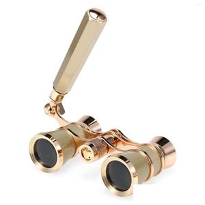 Télescope Jumelles Télescope 3X25 Mini Théâtre Binocars avec Poignée pour Concert Musical Scène Drame Opéra Lunettes Lentille Rétro Métal Dhxnb