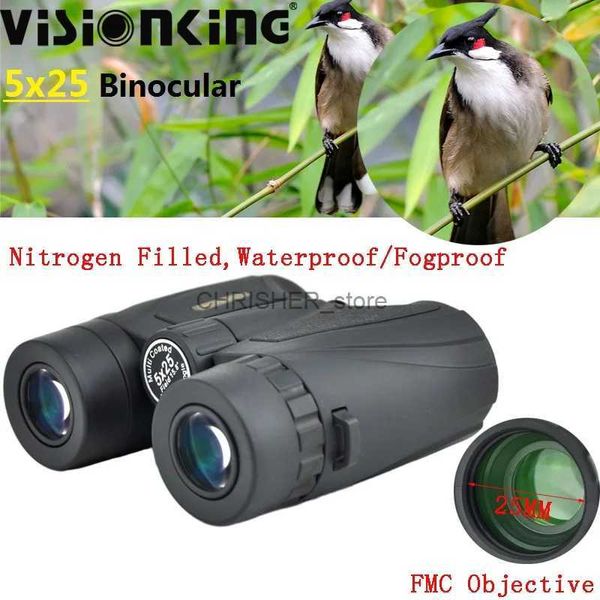 Jumelles de télescope Visionking rempli d'azote 5x25 jumelles professionnelles FMC BAK-4 toit extérieur Golf Camping voyage Concert chasse télescope L231226