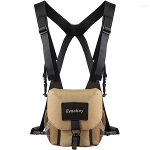 Bolsa de binoculares Universal Eyeskey para telescopio/estuche con arnés, binoculares portátiles duraderos, bolsa de pecho para cámara para senderismo y caza