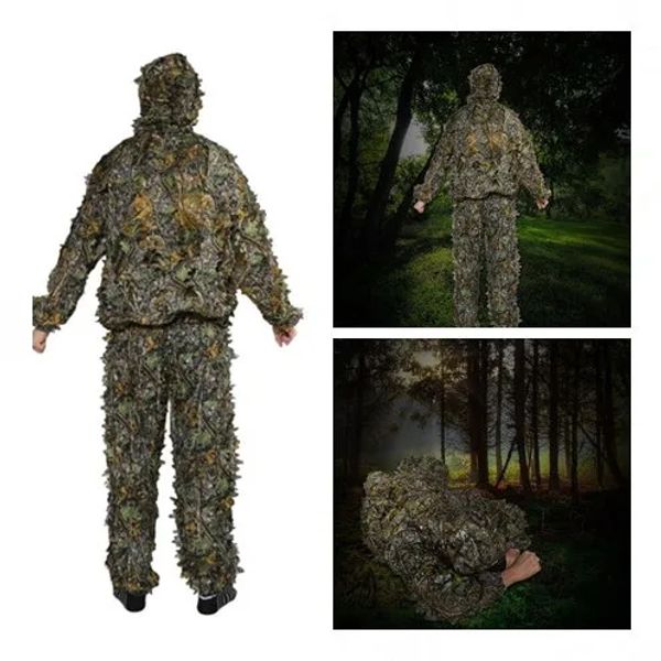 Télescopes 1 ensemble de chasse de chasse 3d manteau de feuilles pantalon camouflage jungle extérieure jungle gouttes d'oiseau dropshipping dropshipping