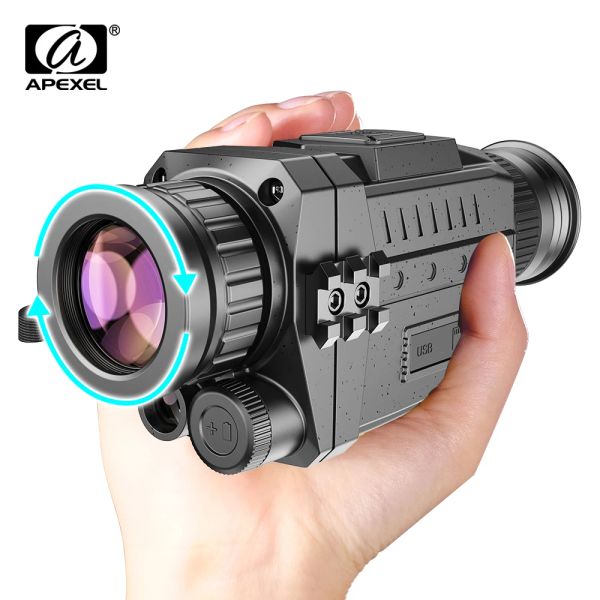 Télescopes Apexel infrarouge Digital Vision Night Vision Monoculars Device IR Telescope Zoom Lens for Hunting Surveillance Military Rechargeable