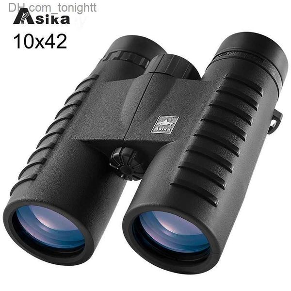 Telescopios Asika 10x42 HD Camping Alcances de caza Binoculares con telescopios gran angular totalmente multicapa Bak4 Prism Optics Binoculares Q230907