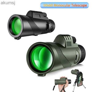 Telescopes High Powerful 50x60 HD LowLight Monocular Telescope Long Range Zoom FMC Bak4 With Phone Clip For Outdoor Hunting Camping Tourism YQ240124