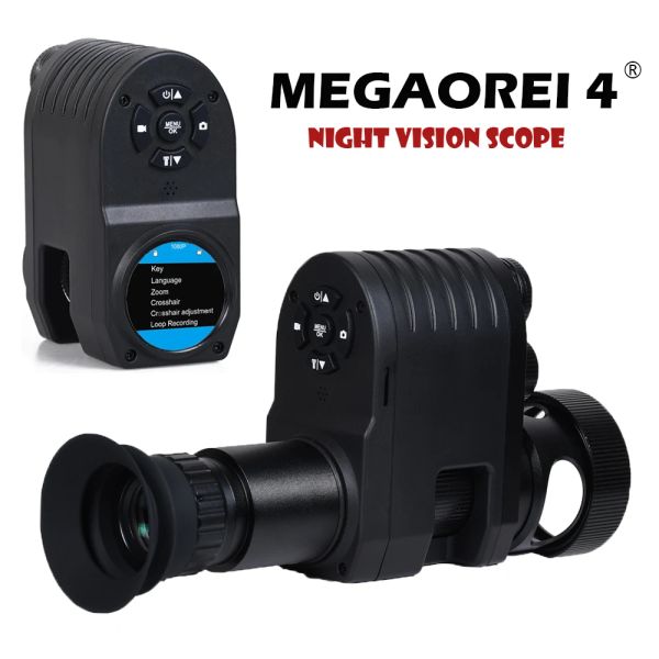 Télescopes Megaorei 4 Infrarouge Vision nocturne Portée Caméra de chasse 1080p Record vidéo Rifle Optical Sight Camera Télescope monoculaire