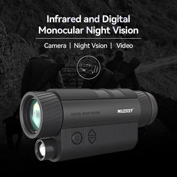 Télescopes mileseey hd infrarouge dispositif de vision nocturne double utilisation monoculaire caméra 8x Télescope de zoom numérique pour les voyages de voyage en plein air dropship