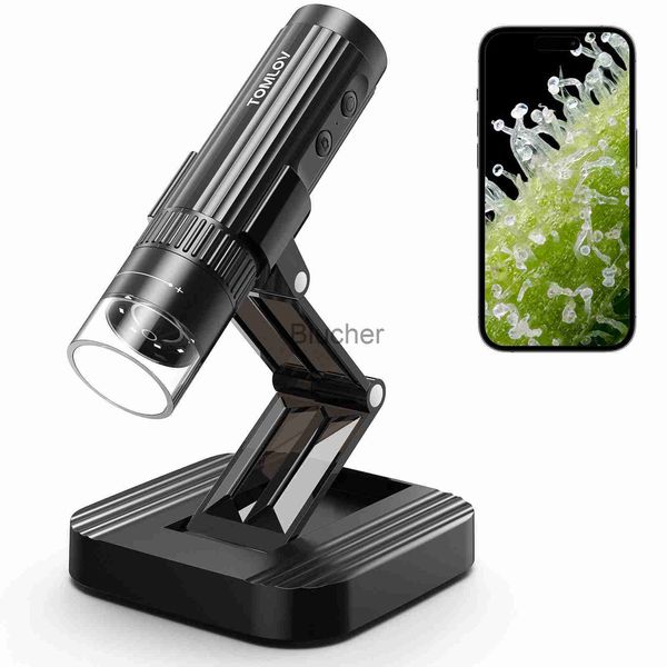 Telescopios TOMLOV Inalámbrico Digital WiFi Microscopio 50X1000X Portátil USB Trichome Mini Moneda Microscopio Cámara Lupa para Ipad PhonePC x0727