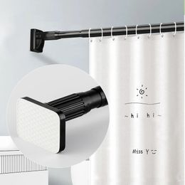 Télescopic 5m Douche à rideau de douche sans puching Polaire à tension noire blanche en acier inoxydable réglable pour fenêtres de salle de bain 240429