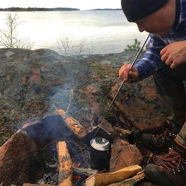 Tube de soufflage télescopique, Tube de feu pliable en acier inoxydable, outil de feu de camp, taille de poche, construit le feu en soufflant de l'air