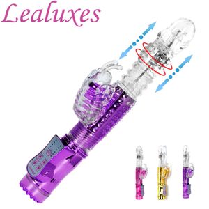 Vibratrice de gode télescopique vibratrice de lapin g-point de lapin clitoriseur clitorilateur masseur vaginal sexe toys pour femmes masturbation féminine 240402