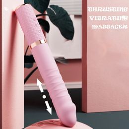 Télescopique G Spot Gode Vagin Clitoris Stimulateur Vibrateur pour Femme Poussant Baguette Jouet Adulte 18 Femelle Masturbateur Sex Machine 240312